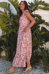 Floral Lace Tied Strap Maxi Dress